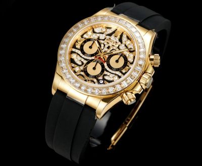 N+ Factory Rolex Daytona 50th Anniversary 155g 40mm*12.2mm 7750/4310/4131 Movement Black and Gold Dial With Diamond Watch